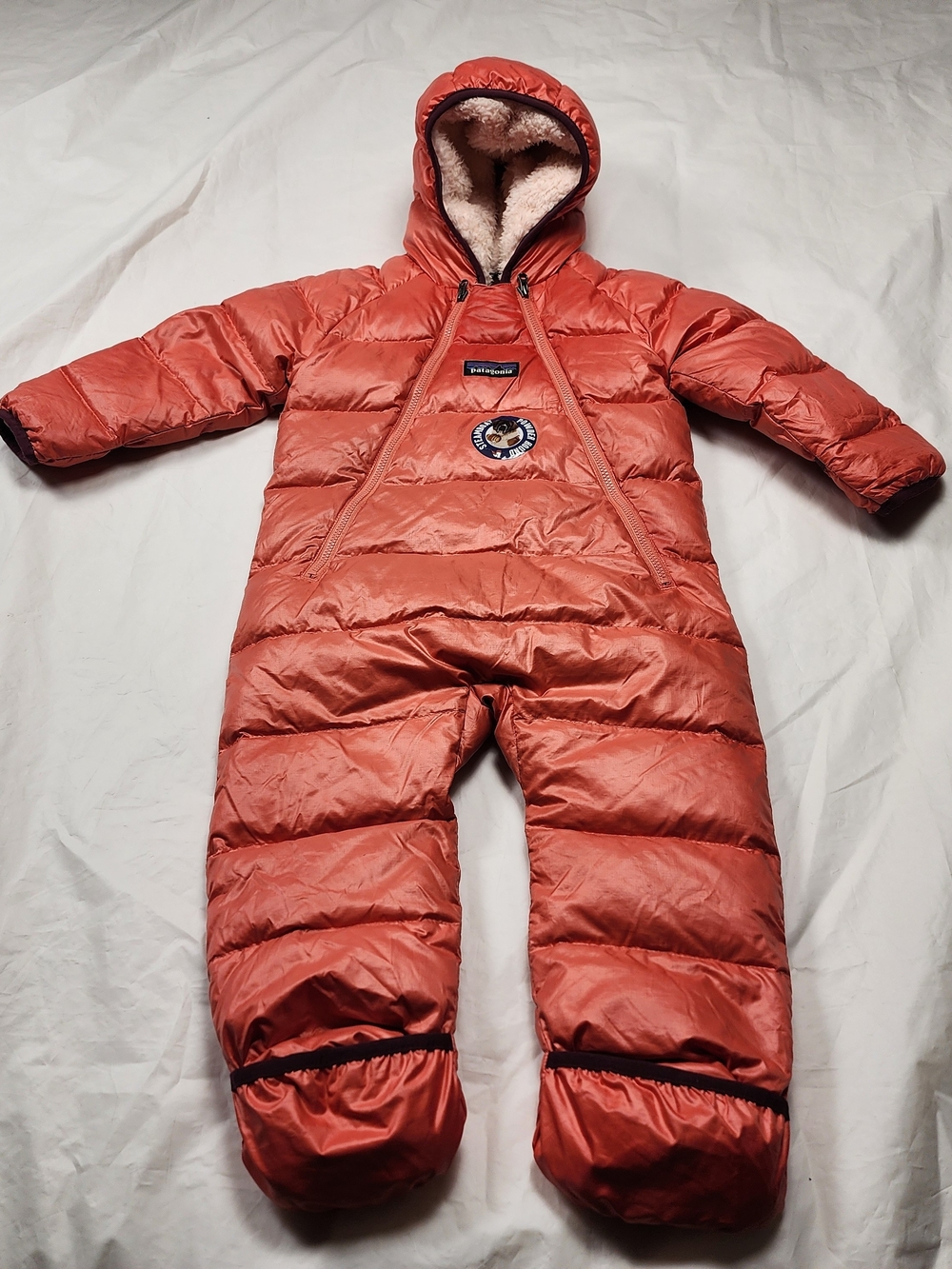 Patagonia Infant Hi-Loft Down Sweater Bunting Cozy, High-pile Fleece Lined Hood